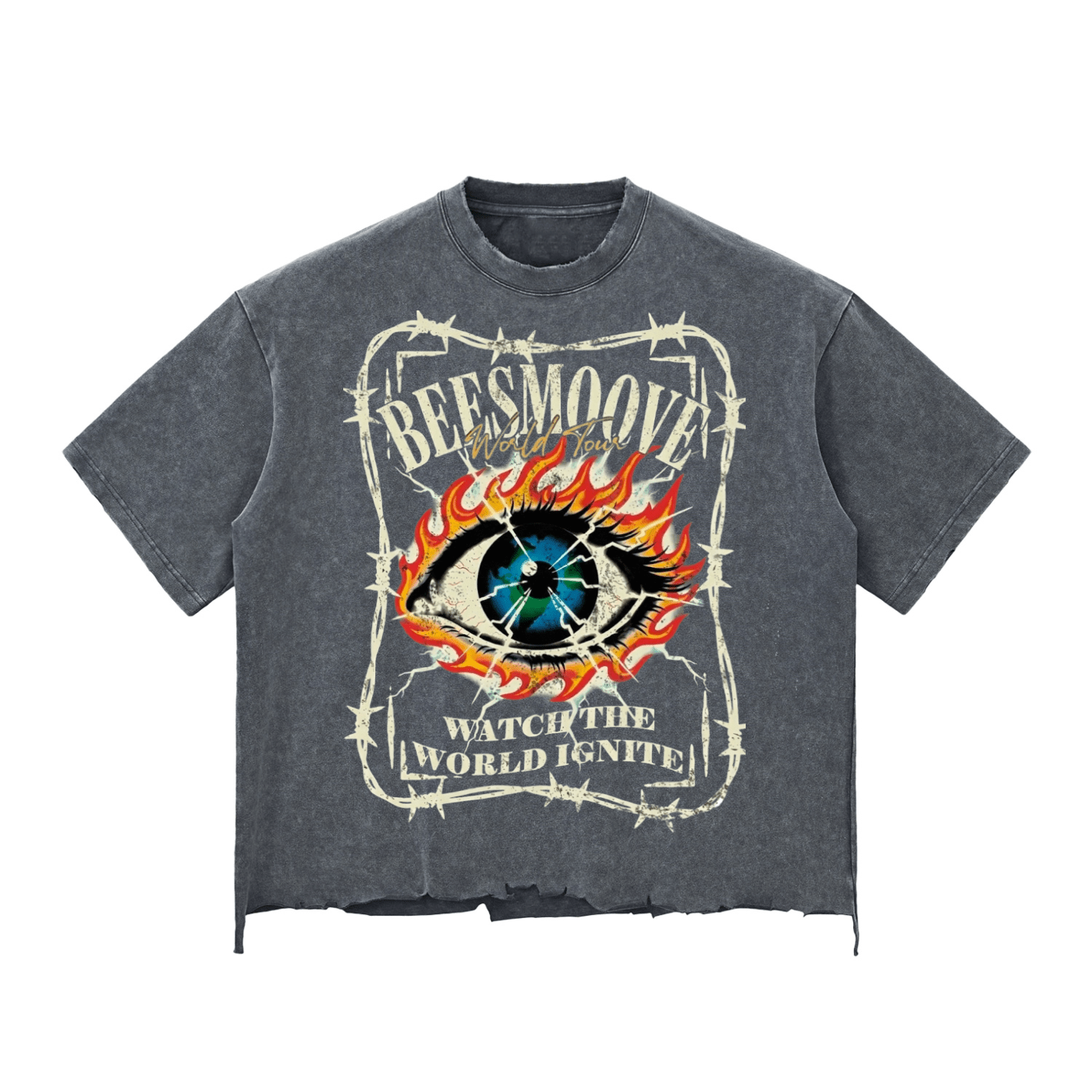 BEESMOOVE Ignite Vision Wash Raw - Hem Boxy Tee - Beesmoove