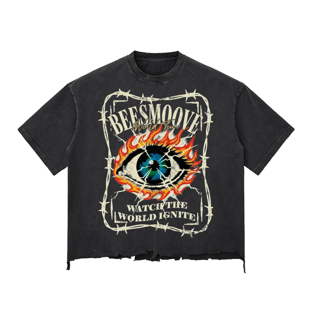 BEESMOOVE Ignite Vision Wash Raw - Hem Boxy Tee - Beesmoove