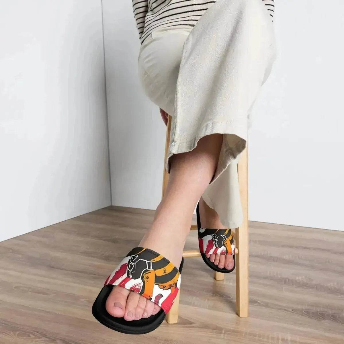 Beesmoove ink red Women's slides - Beesmoove 
