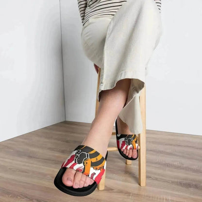 Beesmoove ink red Women's slides - Beesmoove 