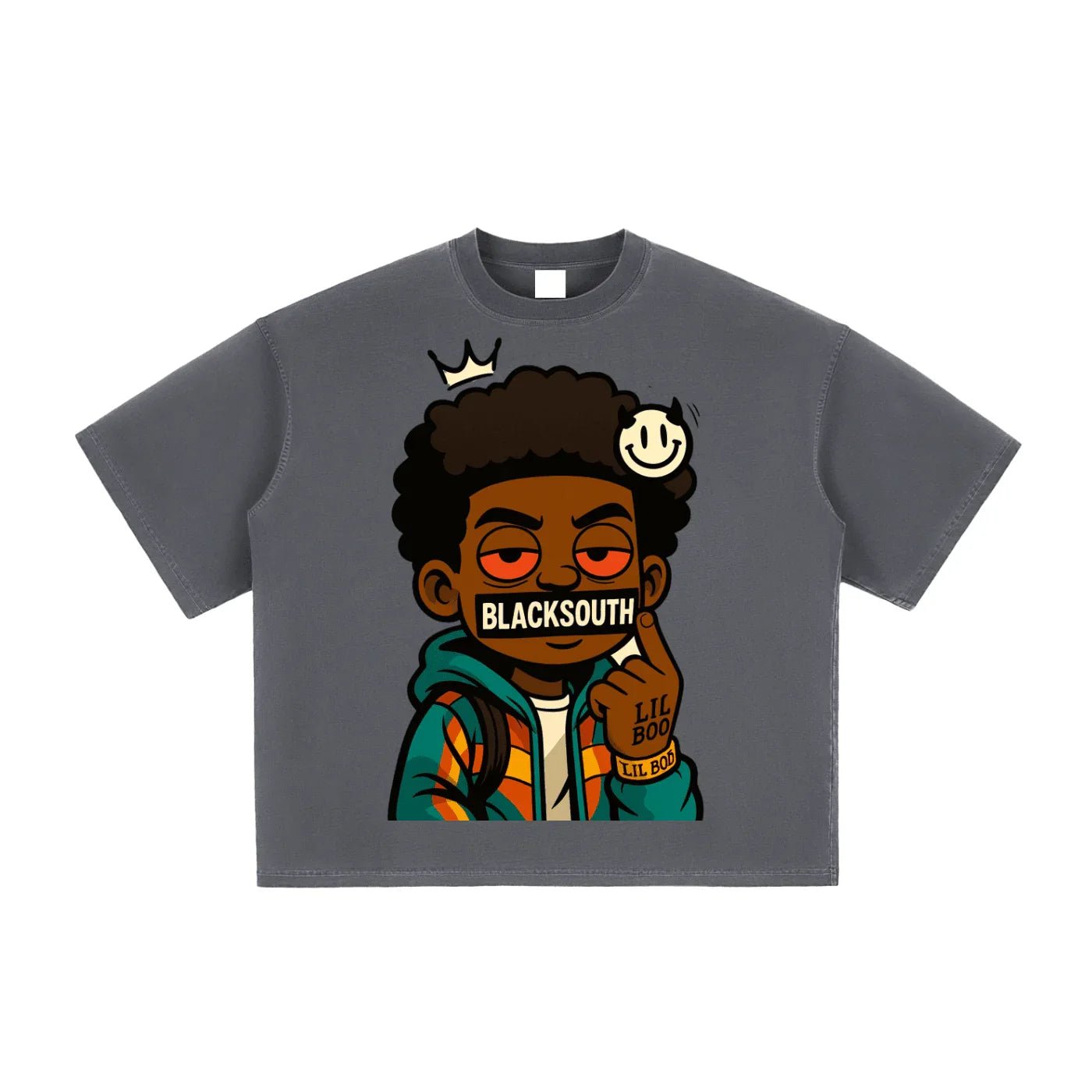 BEESMOOVE Lil Boo Da Menace Washed Boxy T-Shirt - Beesmoove