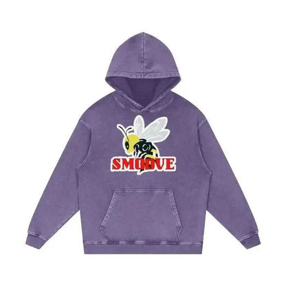 Beesmoove Logo 2024 Acid Wash Oversize Hoodie - Beesmoove 