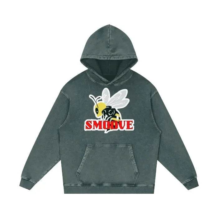 Beesmoove Logo 2024 Acid Wash Oversize Hoodie - Beesmoove