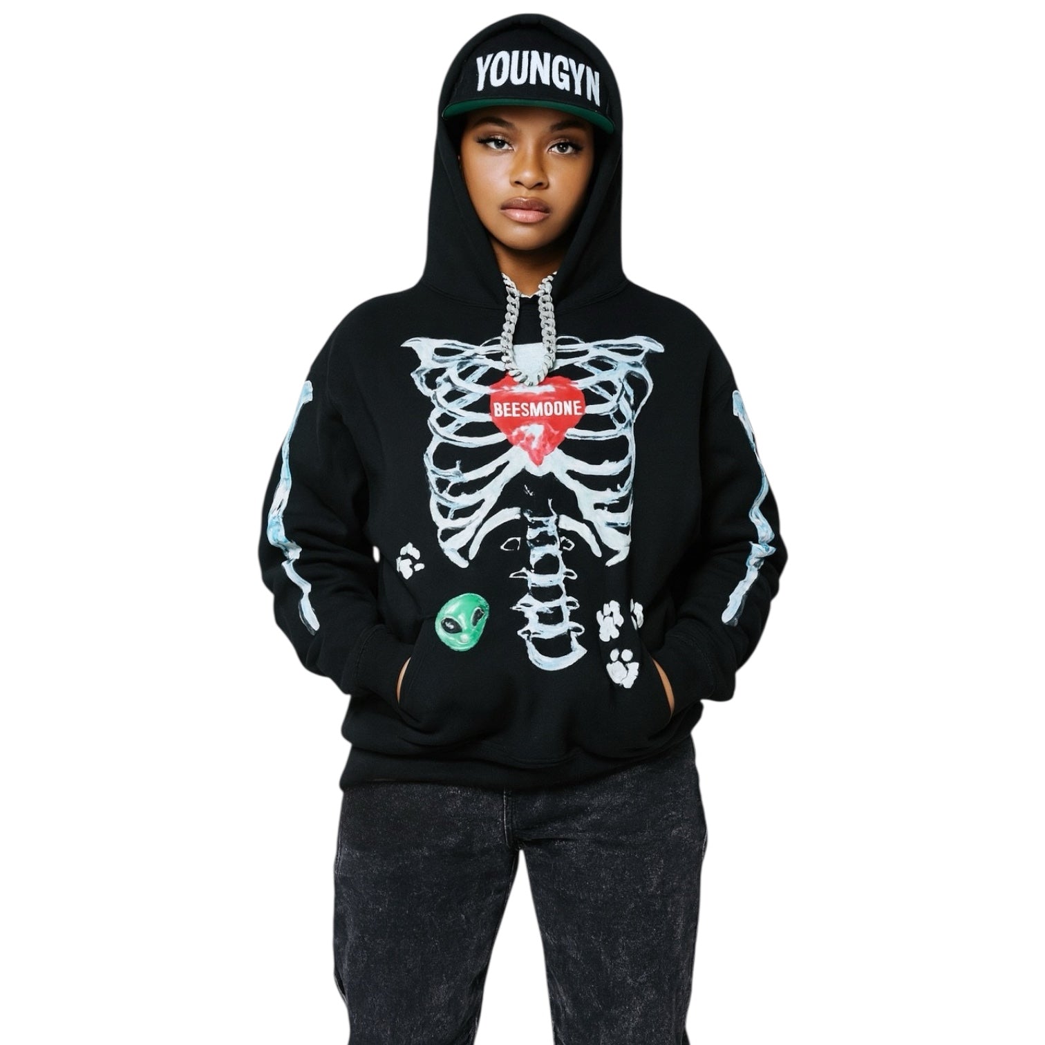 BEESMOOVE Love from Another Planet Boxy Hoodie - Beesmoove