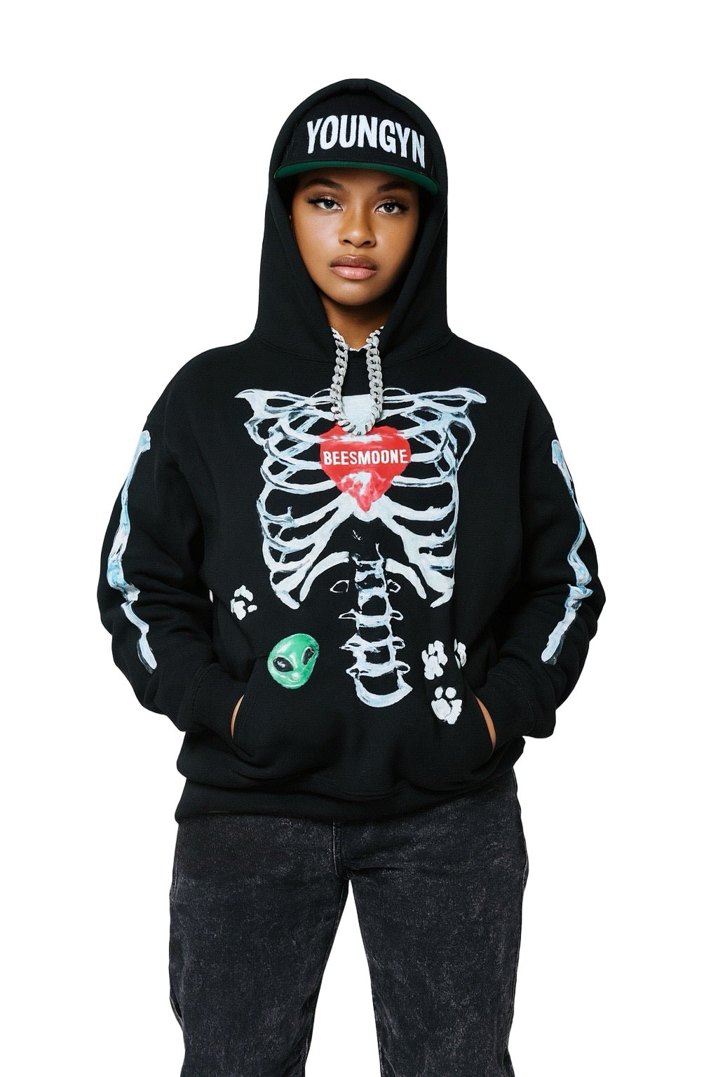 BEESMOOVE Love from Another Planet Boxy Hoodie - Beesmoove