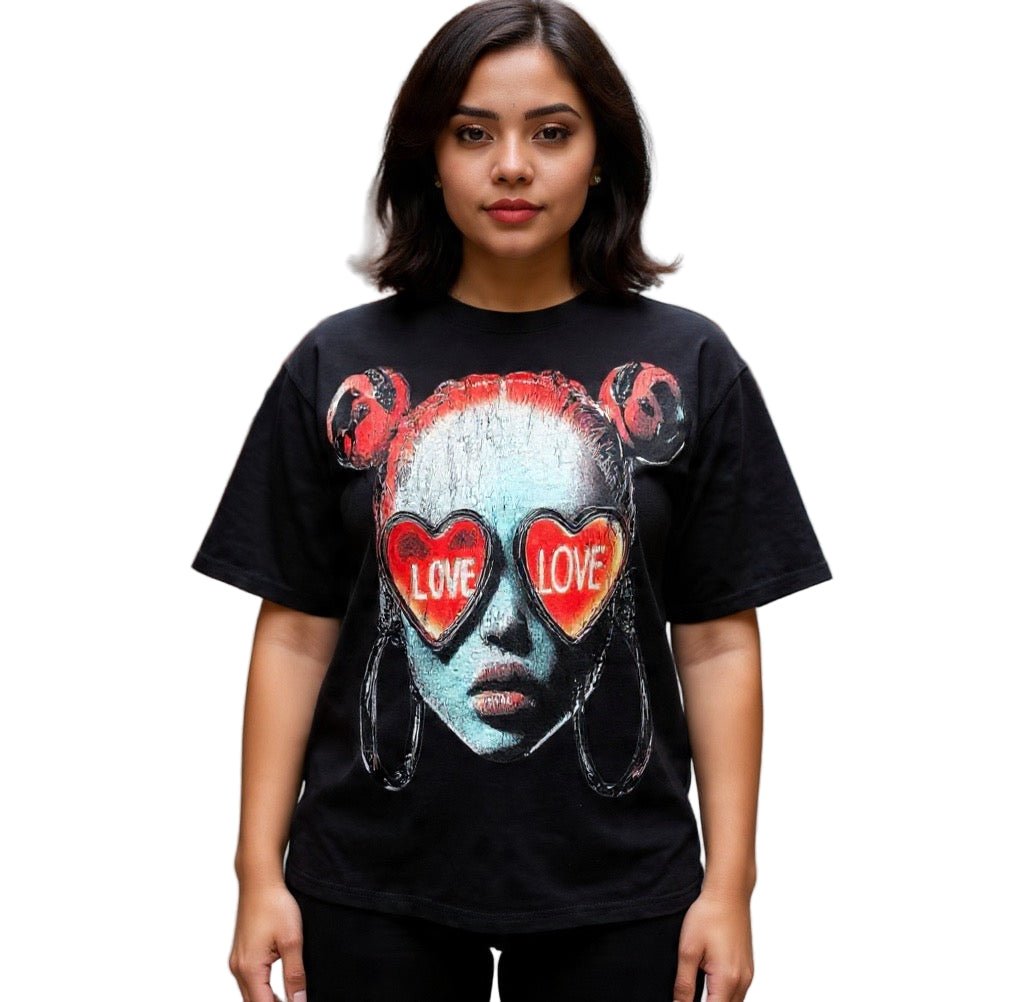 BEESMOOVE Lover girls Oversize Deep Drop Shoulder Tee - Beesmoove