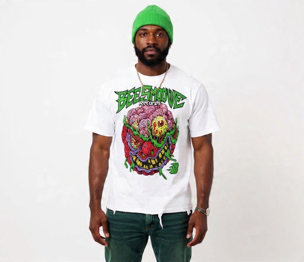 BEESMOOVE Mind Drip Records Wash Raw - Hem Boxy T-shirt - Beesmoove