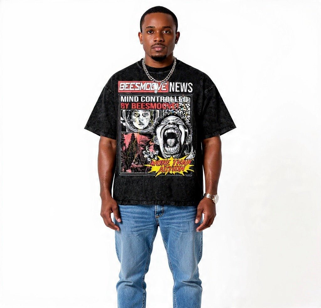 Beesmoove Mind Hive Chronicles Oversize Snow Washed T-Shirt - Beesmoove