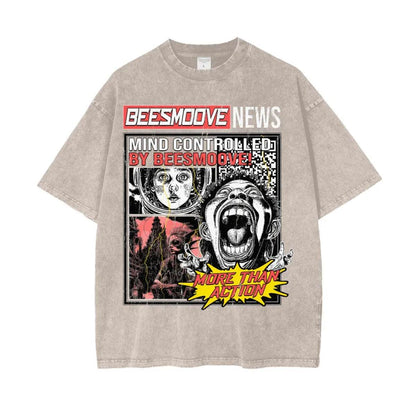 Beesmoove Mind Hive Chronicles Oversize Snow Washed T-Shirt - Beesmoove 