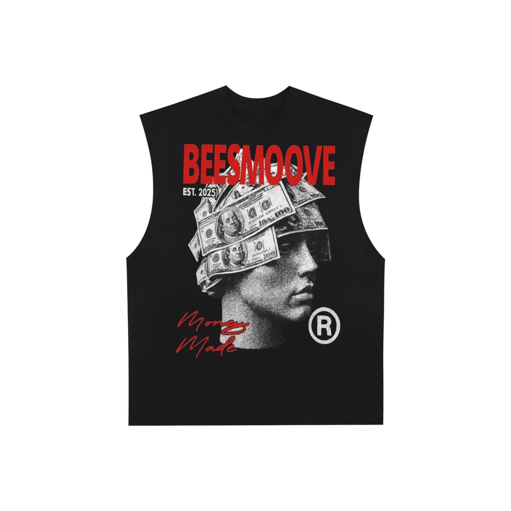BEESMOOVE Money Made Raw Edge Cotton Tank Top - Beesmoove