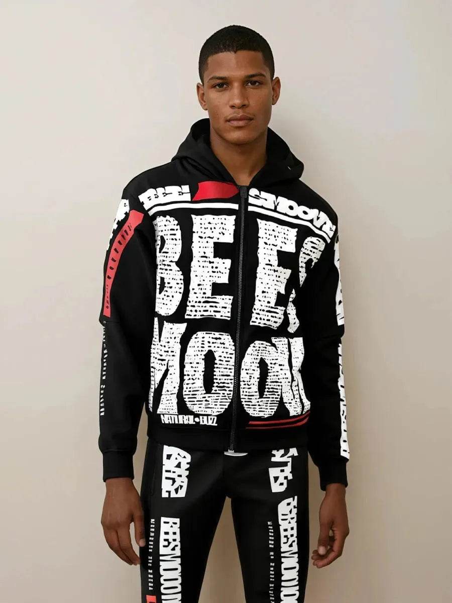 BEESMOOVE Mono Vibe Unisex Zip Hoodie - Beesmoove 