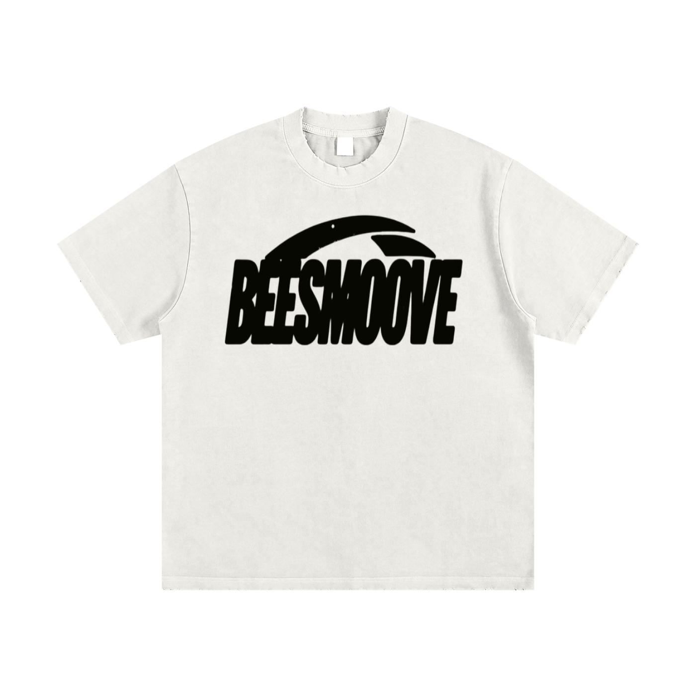 BEESMOOVE Motion Unit Blk Vintage Washed Frayed T-Shirt - Beesmoove