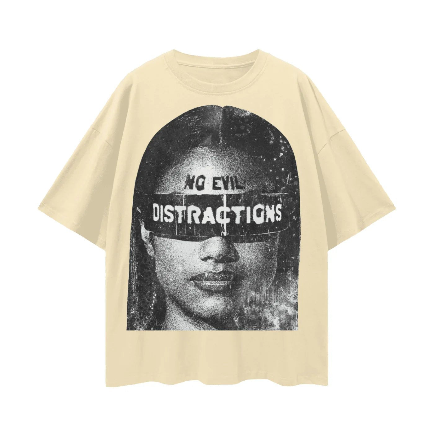 BEESMOOVE No Evil Tee Oversize Deep Drop Shoulder Tee - Beesmoove