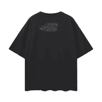 BEESMOOVE No Risk No Story Oversize Deep Drop Shoulder Tee - Beesmoove 