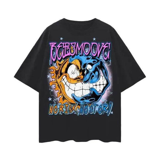 BEESMOOVE No Risk No Story Oversize Deep Drop Shoulder Tee - Beesmoove 