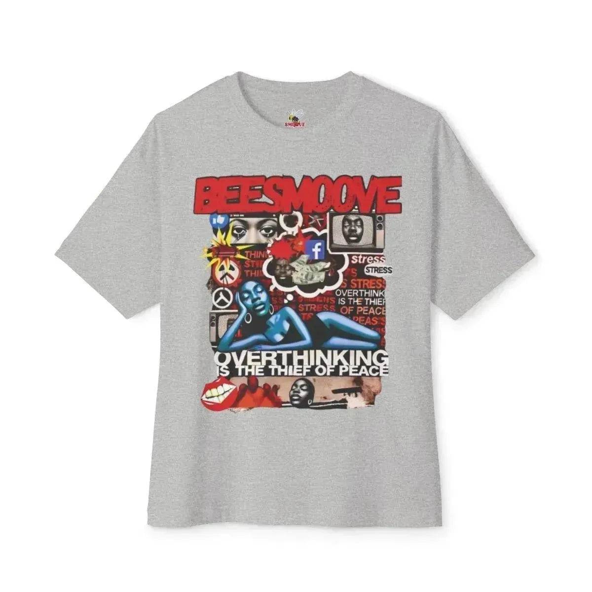 Beesmoove overthinking is the thief of peace Oversized Boxy Tee - Beesmoove 