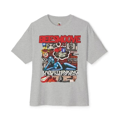 Beesmoove overthinking is the thief of peace Oversized Boxy Tee - Beesmoove 