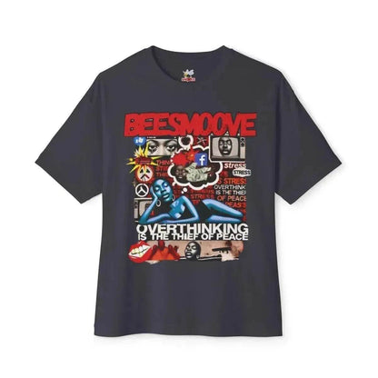 Beesmoove overthinking is the thief of peace Oversized Boxy Tee - Beesmoove 