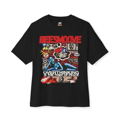 Beesmoove overthinking is the thief of peace Oversized Boxy Tee - Beesmoove 