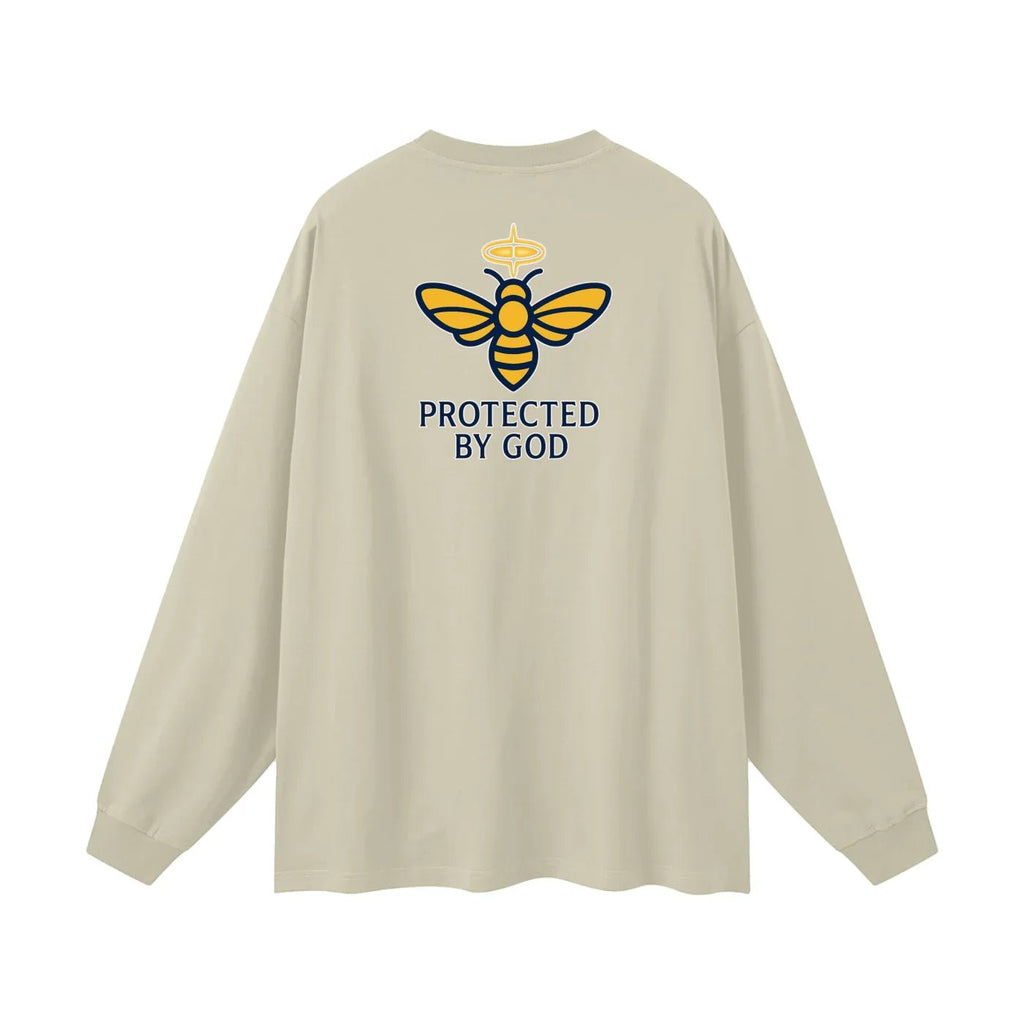 BEESMOOVE Protected by God Oversized Long Sleeve T-Shirt - Beesmoove
