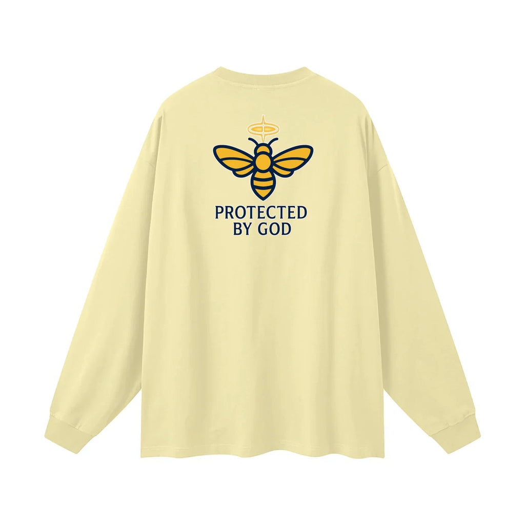 BEESMOOVE Protected by God Oversized Long Sleeve T-Shirt - Beesmoove