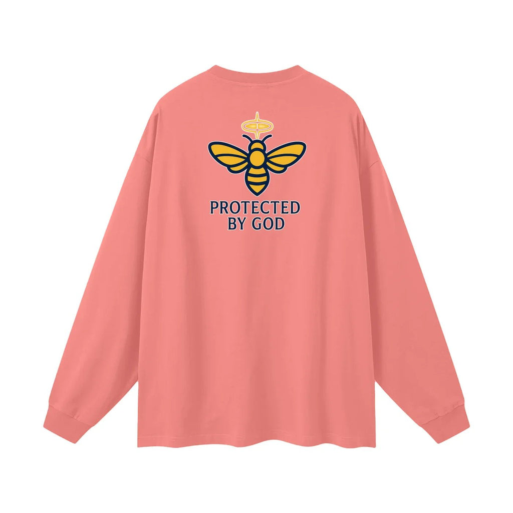 BEESMOOVE Protected by God Oversized Long Sleeve T-Shirt - Beesmoove