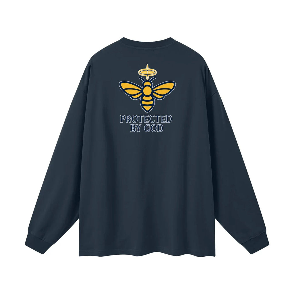 BEESMOOVE Protected by God Oversized Long Sleeve T-Shirt - Beesmoove