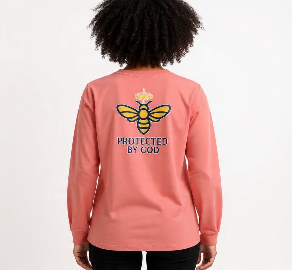 BEESMOOVE Protected by God Oversized Long Sleeve T-Shirt - Beesmoove