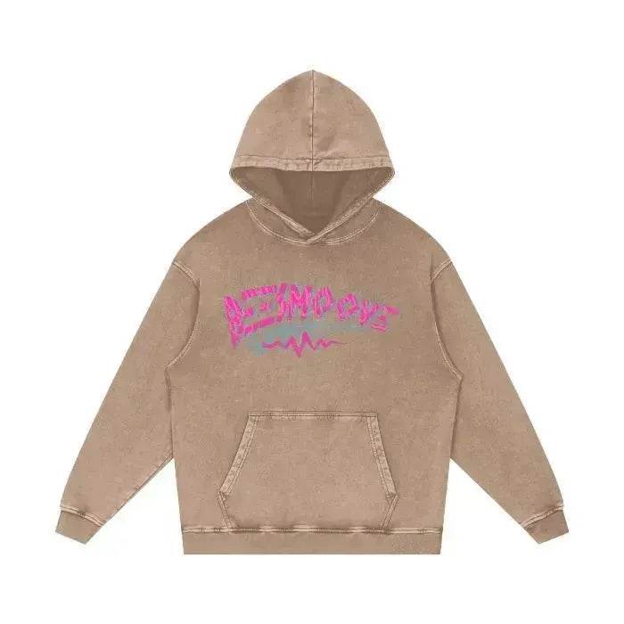 Beesmoove Pulse Effect Acid Wash Oversize Hoodie - Beesmoove 