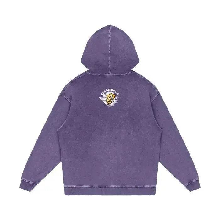 Beesmoove Pulse Effect Acid Wash Oversize Hoodie - Beesmoove 
