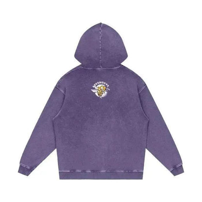 Beesmoove Pulse Effect Acid Wash Oversize Hoodie - Beesmoove 