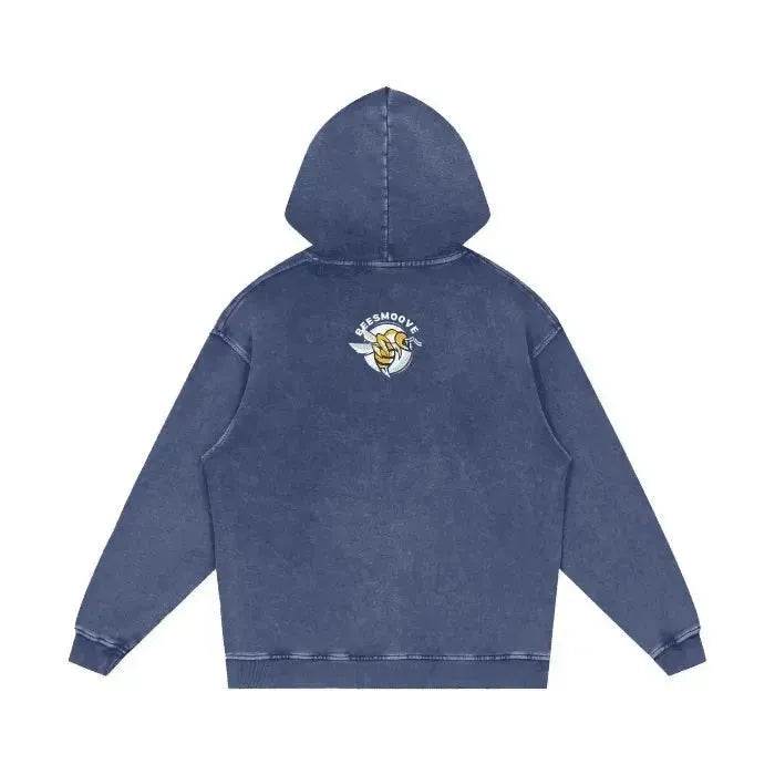 Beesmoove Pulse Effect Acid Wash Oversize Hoodie - Beesmoove 