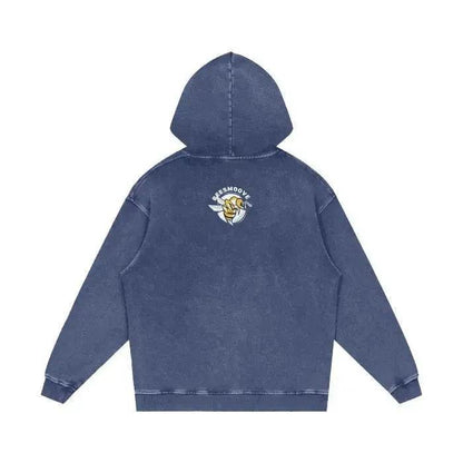 Beesmoove Pulse Effect Acid Wash Oversize Hoodie - Beesmoove 