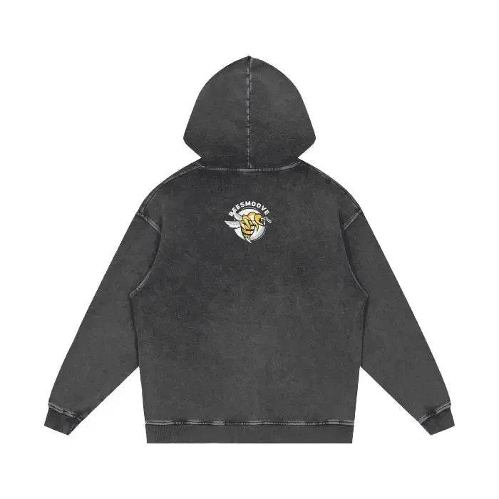 Beesmoove Pulse Effect Acid Wash Oversize Hoodie - Beesmoove 