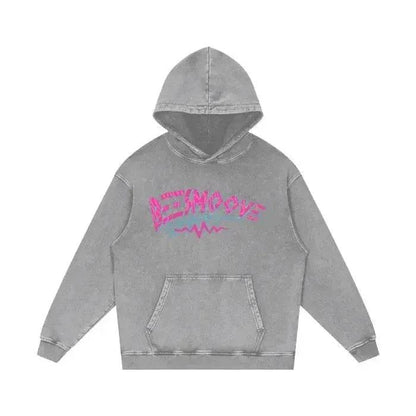 Beesmoove Pulse Effect Acid Wash Oversize Hoodie - Beesmoove 