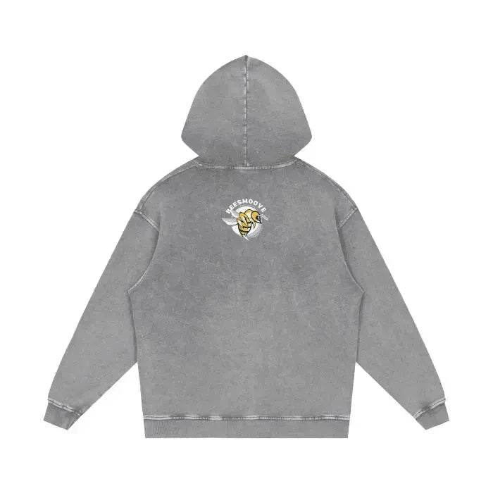Beesmoove Pulse Effect Acid Wash Oversize Hoodie - Beesmoove 