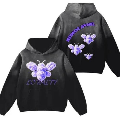 Beesmoove Purple Loyalty Oversized Hoodie - Beesmoove 