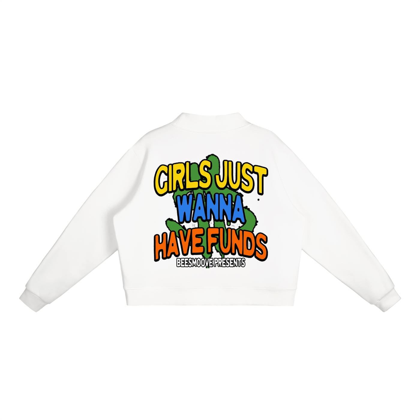 BEESMOOVE Queen of the Hive Mock - Neck Crew Sweatshirt - Beesmoove