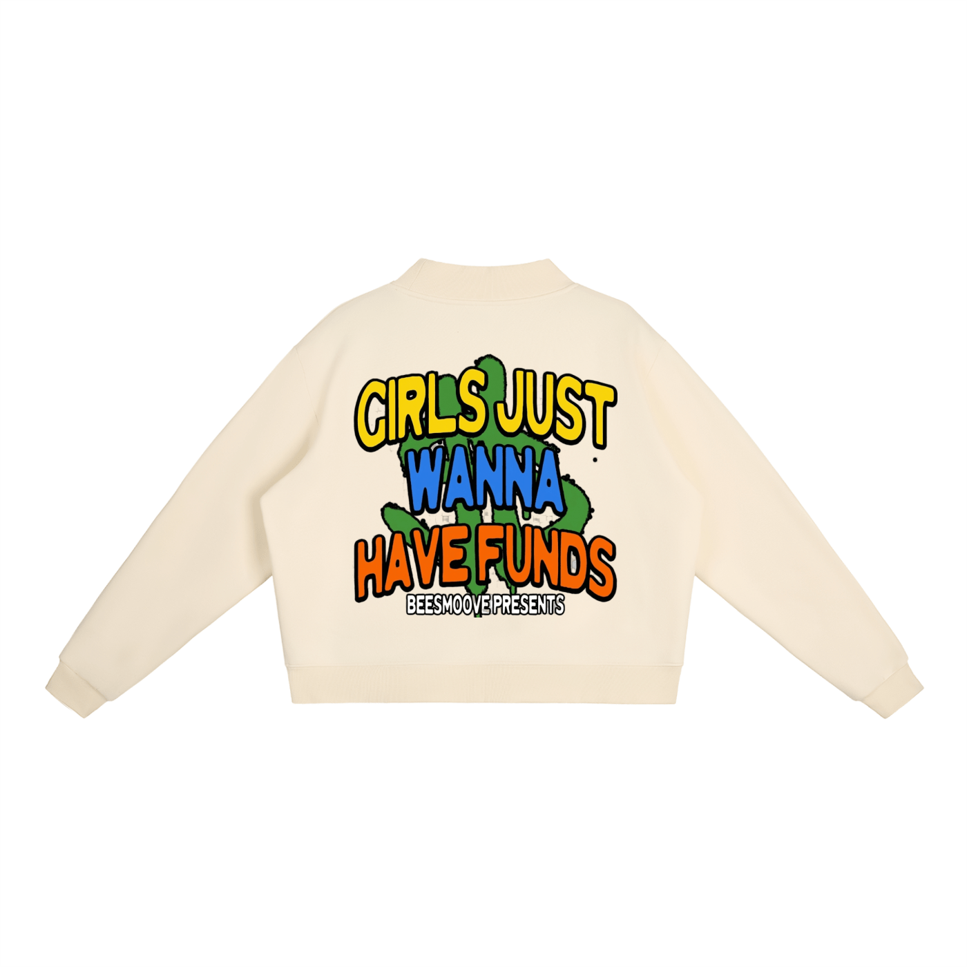 BEESMOOVE Queen of the Hive Mock - Neck Crew Sweatshirt - Beesmoove