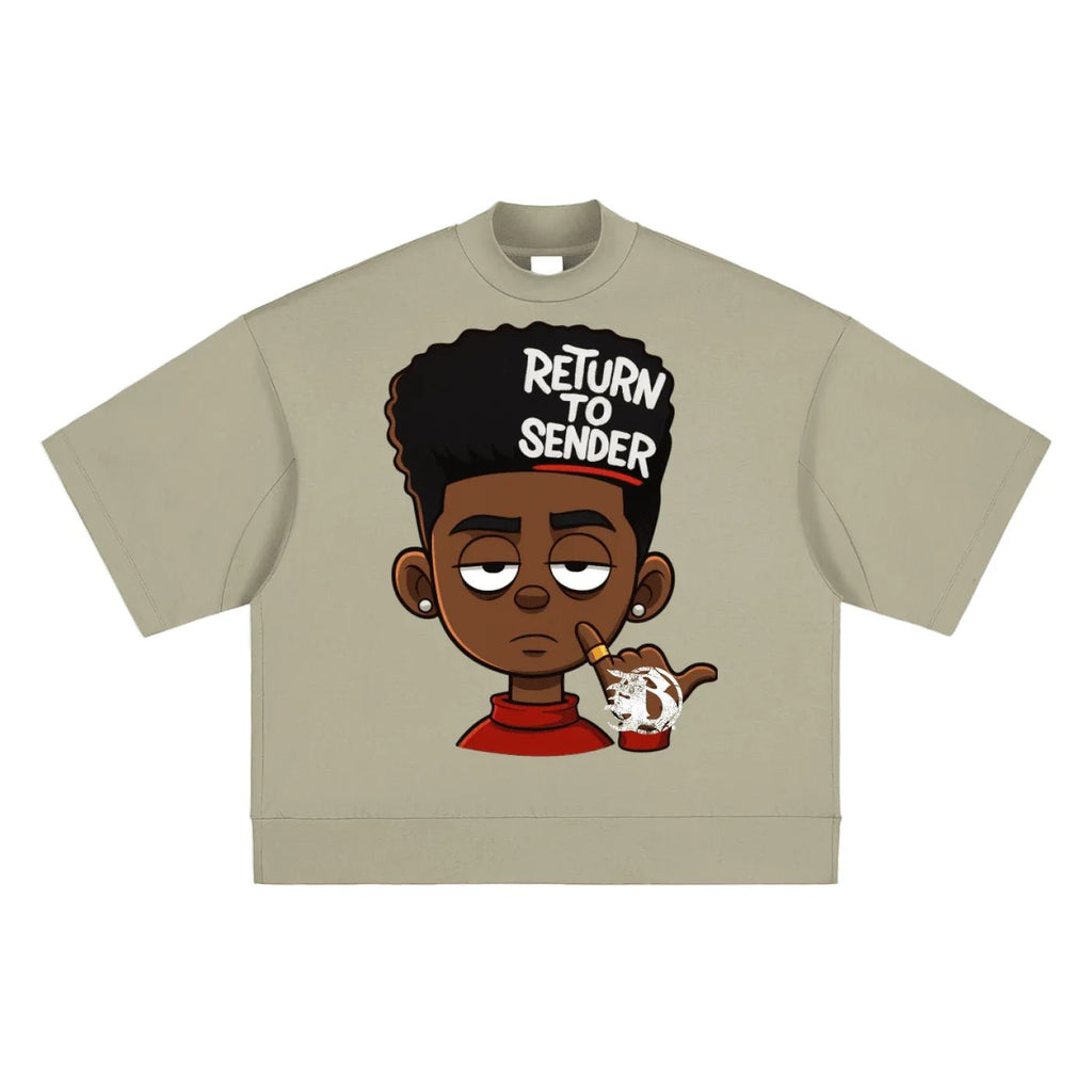 BEESMOOVE RTS Terrell Oversized Mock Neck T-shirt - Beesmoove