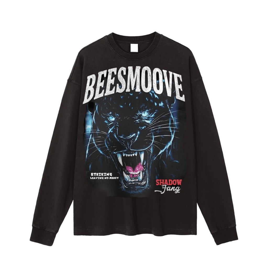 BEESMOOVE Shadow Fang Edition Vintage Washed Long Sleeve T-Shirt - Beesmoove