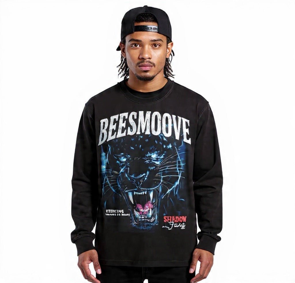 BEESMOOVE Shadow Fang Edition Vintage Washed Long Sleeve T-Shirt - Beesmoove