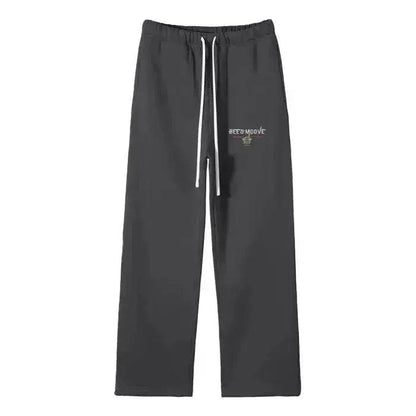Beesmoove Signal Solid Color Fleece Straight Leg Pants - Beesmoove 