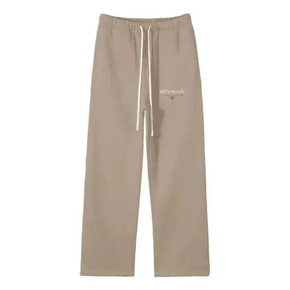 Beesmoove Signal Solid Color Fleece Straight Leg Pants - Beesmoove 
