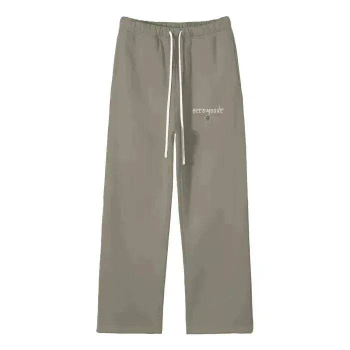 Beesmoove Signal Solid Color Fleece Straight Leg Pants - Beesmoove