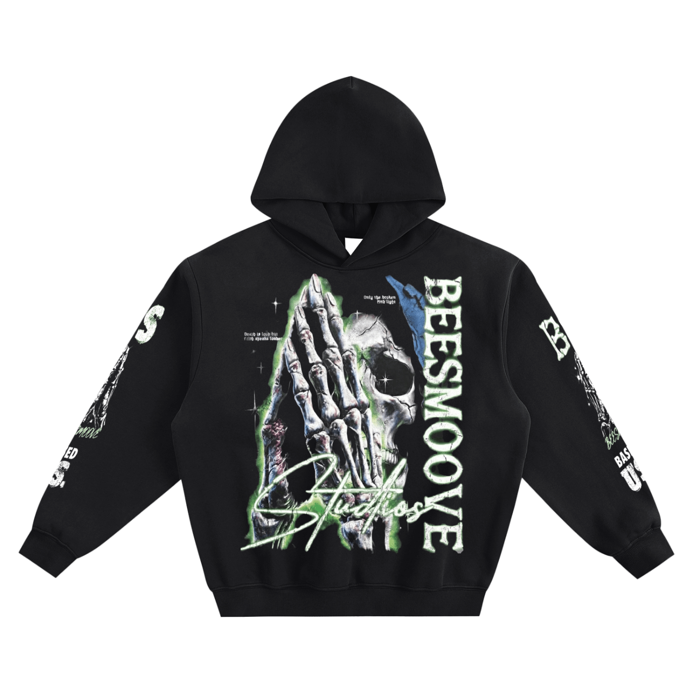 BEESMOOVE Skeleton Prayer Boxy Hoodie - Beesmoove