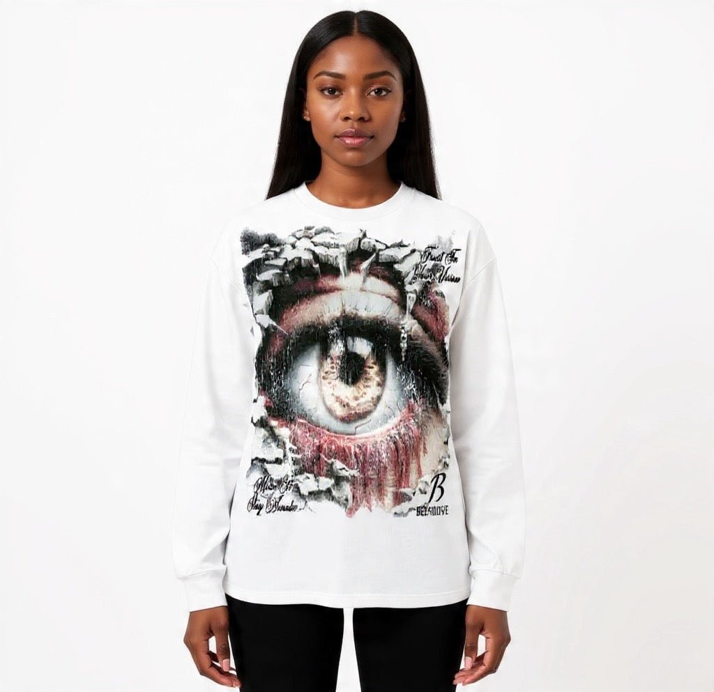 BEESMOOVE Stay Aware Oversized Long Sleeve T-Shirt - Beesmoove