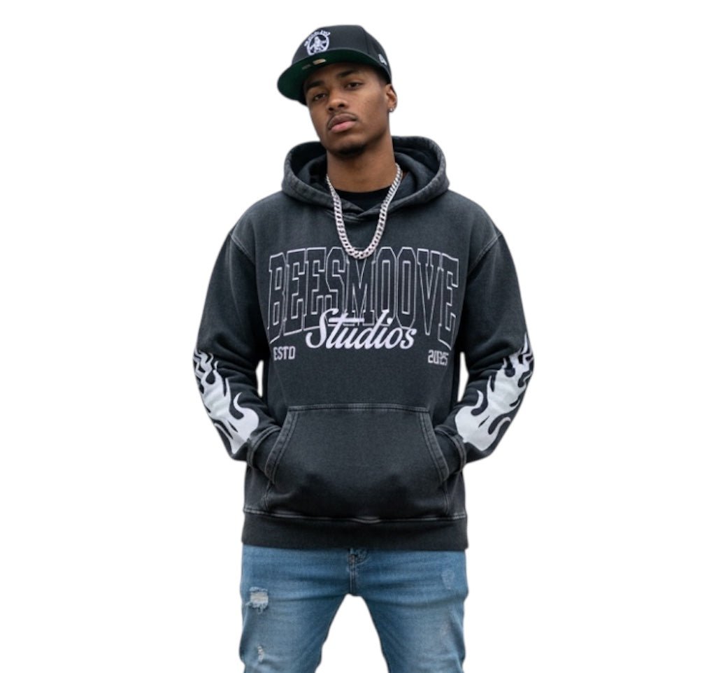 BEESMOOVE STUDIOS Snow Washed Loose Hoodie - Beesmoove