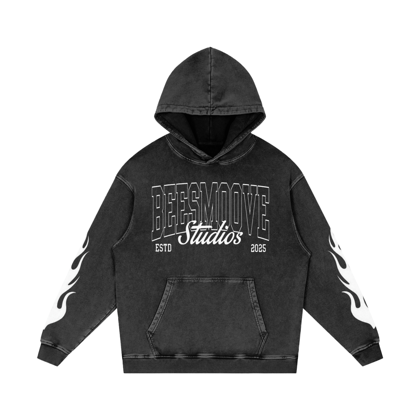 BEESMOOVE STUDIOS Snow Washed Loose Hoodie - Beesmoove