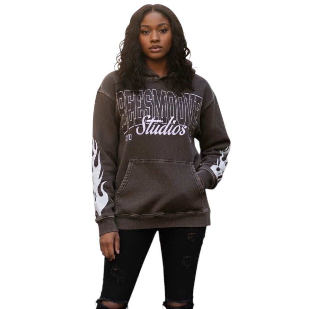 BEESMOOVE STUDIOS Snow Washed Loose Hoodie - Beesmoove